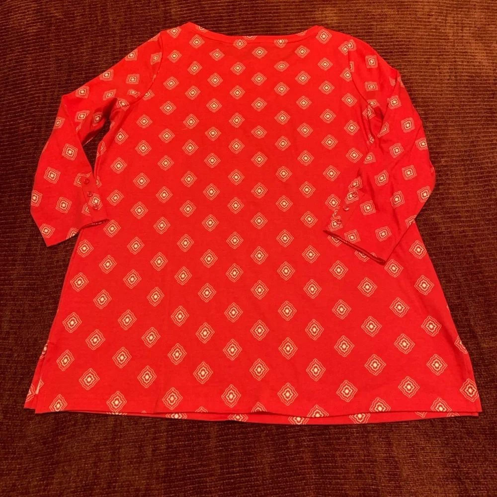 Orange Coral, 3/4-Sleeve, Long-Tail Top -- Belk - Picture 3 of 10